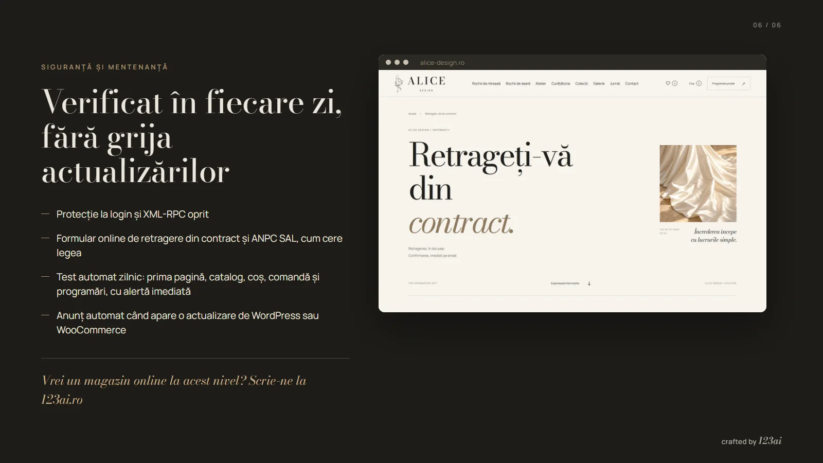 Alice Design, pagina 6 din 6: Verificat în fiecare zi, fără grija actualizărilor