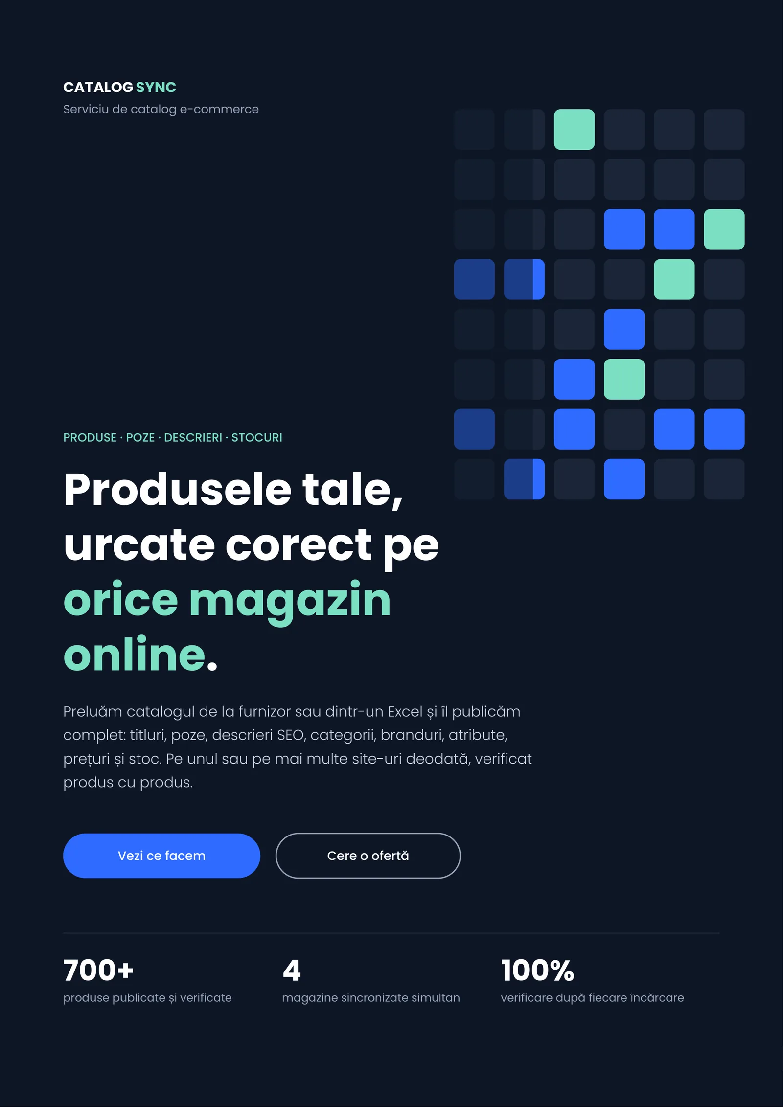 Catalog Sync: prima pagină a prezentării