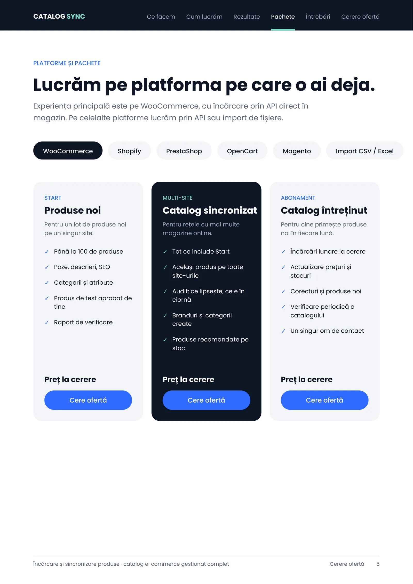 Catalog Sync, pagina 5 din 6: Platforme și pachete