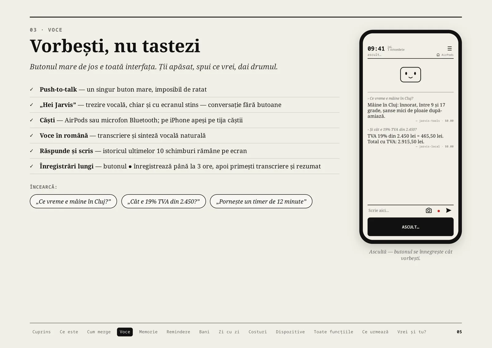 Jarvis, pagina 5 din 16: Vorbești, nu tastezi