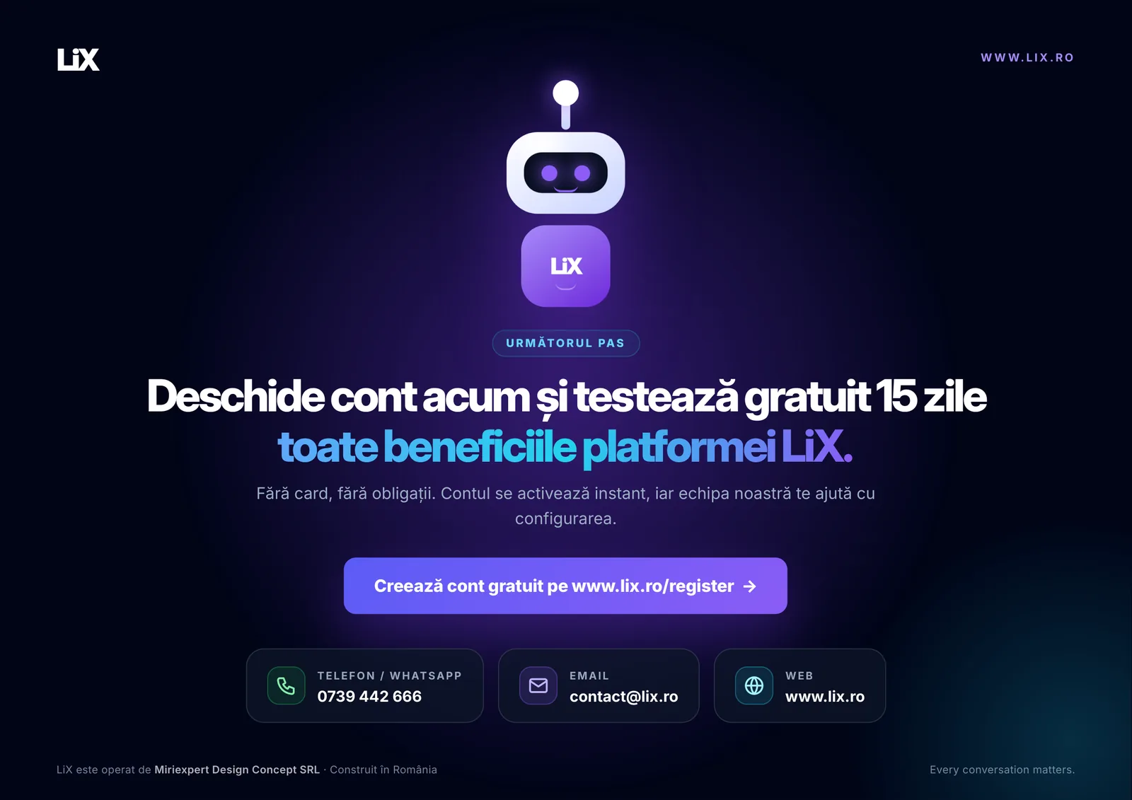 LiX, pagina 14 din 14: Deschide cont acum și testează gratuit 15 zile
